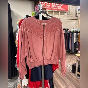 We the free by free people boat neck True Blue jacket dusty brick color size M